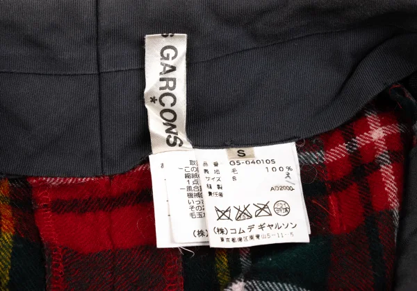 COMME des GARCONS Wool Fulling Checked Skirt K-173407_015