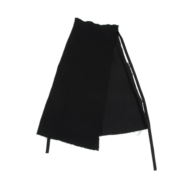 COMME des GARCONS Wool Cutting Knit Switching Wrap Skirt K-173408_002