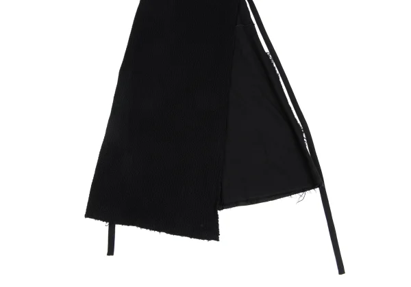 COMME des GARCONS Wool Cutting Knit Switching Wrap Skirt K-173408_005