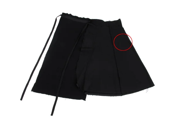COMME des GARCONS Wool Cutting Knit Switching Wrap Skirt K-173408_006