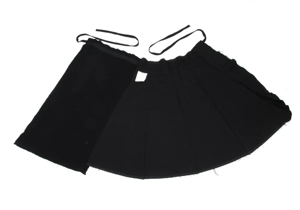 COMME des GARCONS Wool Cutting Knit Switching Wrap Skirt K-173408_011