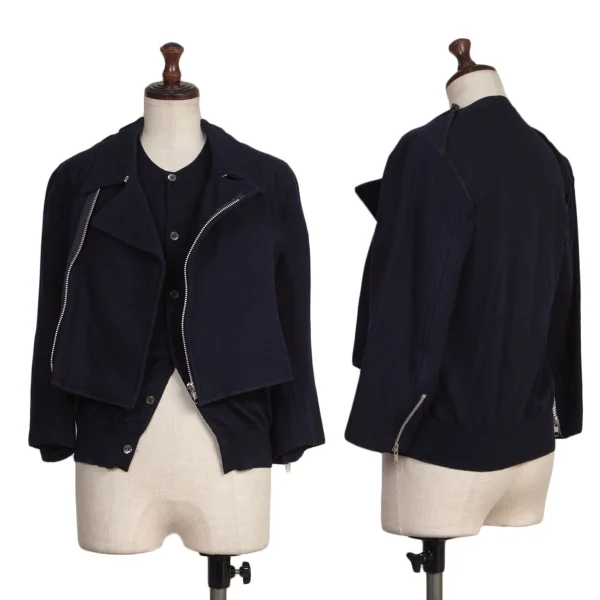 COMME des GARCONS Cardigan Docking Motorcycle Jacket Navy XS K-173410_001
