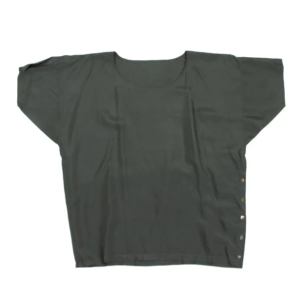JURGEN LEHL Silk Side Button Short Sleeve Top  K-173411_002