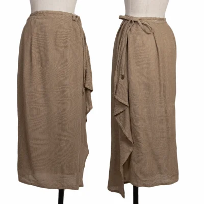 JURGEN LEHL Silk Wool Wave Stitch Wrap Skirt