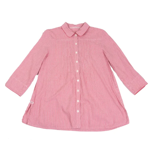 Mademoiselle NON NON Cotton Cupta Pin Tuck Check Shirt K-173418_002