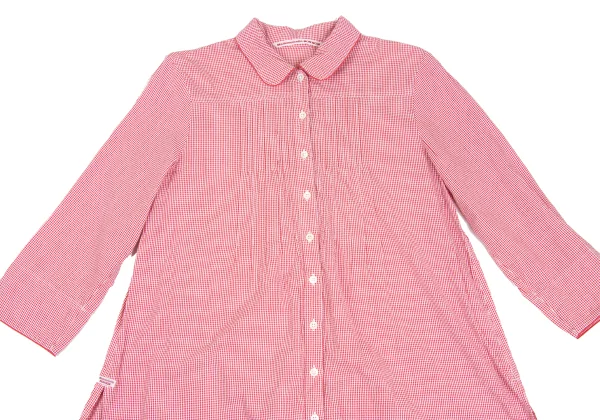 Mademoiselle NON NON Cotton Cupta Pin Tuck Check Shirt K-173418_003