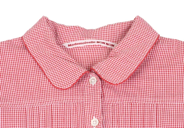 Mademoiselle NON NON Cotton Cupta Pin Tuck Check Shirt K-173418_004