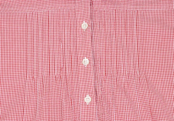 Mademoiselle NON NON Cotton Cupta Pin Tuck Check Shirt K-173418_005