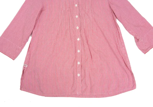 Mademoiselle NON NON Cotton Cupta Pin Tuck Check Shirt K-173418_009