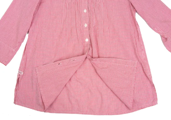 Mademoiselle NON NON Cotton Cupta Pin Tuck Check Shirt K-173418_011