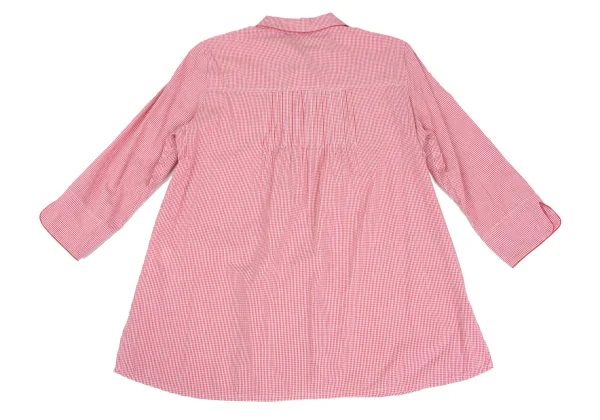 Mademoiselle NON NON Cotton Cupta Pin Tuck Check Shirt K-173418_012