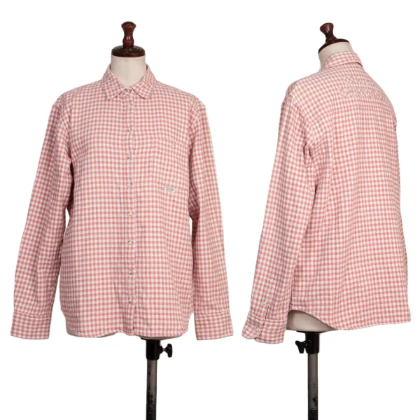 Mademoiselle NON NON Back Logo Check Flannel Shirt Pink 40L K-173419_001