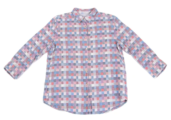 Mademoiselle NON NON Cotton Multi Check Flannel Shirt K-173420_002