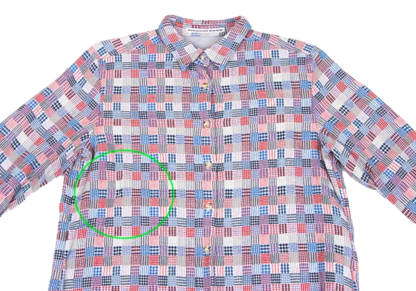 Mademoiselle NON NON Cotton Multi Check Flannel Shirt K-173420_003