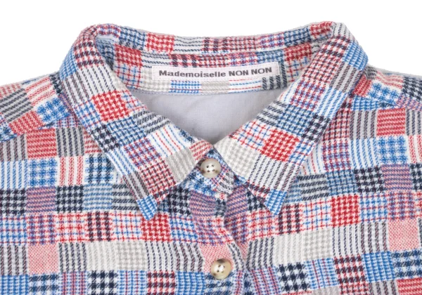 Mademoiselle NON NON Cotton Multi Check Flannel Shirt K-173420_005
