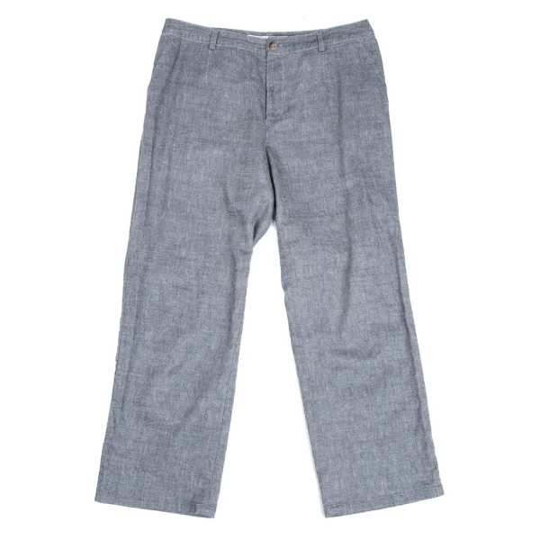 Mademoiselle NON NON Rayon Linen Stretch Pants Navy 42LL K-173423_001