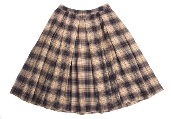 Mademoiselle NON NON Cotton Check Pleats Skirt K-173426_002