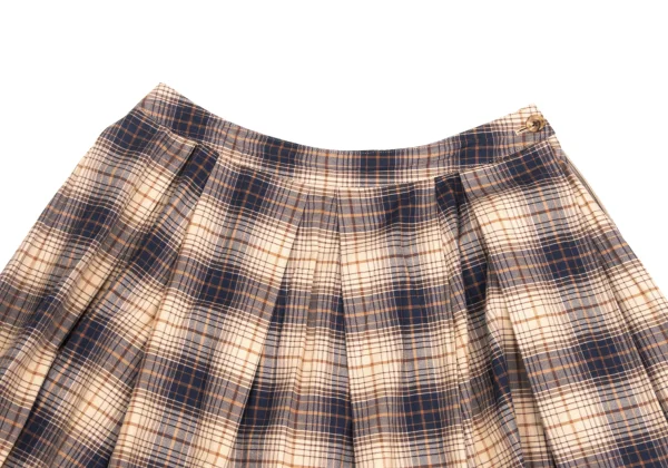 Mademoiselle NON NON Cotton Check Pleats Skirt K-173426_003