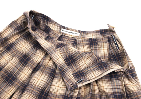 Mademoiselle NON NON Cotton Check Pleats Skirt K-173426_005