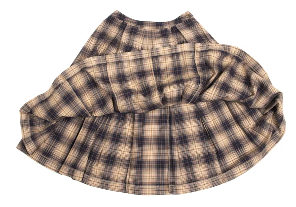 Mademoiselle NON NON Cotton Check Pleats Skirt K-173426_007