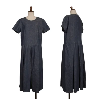 Mademoiselle NON NON Indigo Dyed Dungaree Short Sleeve Shirt