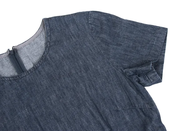 Mademoiselle NON NON Indigo Dyed Dungaree Short Sleeve Shirt K-173428_006