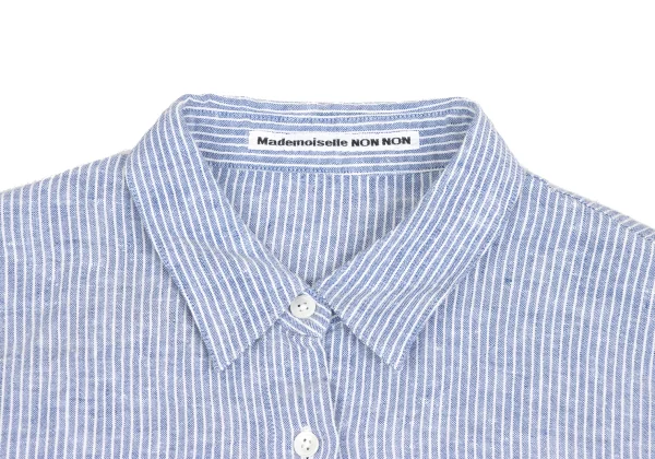 Mademoiselle NON NON Linen 3/4 Sleeve Striped Shirt K-173429_004