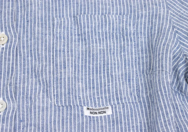 Mademoiselle NON NON Linen 3/4 Sleeve Striped Shirt K-173429_006