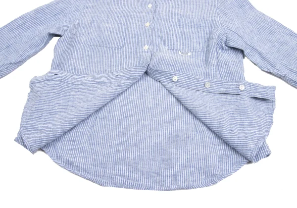 Mademoiselle NON NON Linen 3/4 Sleeve Striped Shirt K-173429_011
