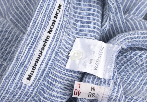 Mademoiselle NON NON Linen 3/4 Sleeve Striped Shirt K-173429_015