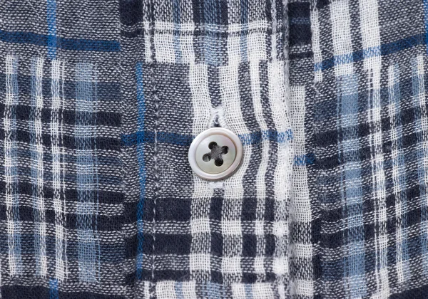 Mademoiselle NON NON Cotton Linen Patchwork Check Shirt K-173430_006