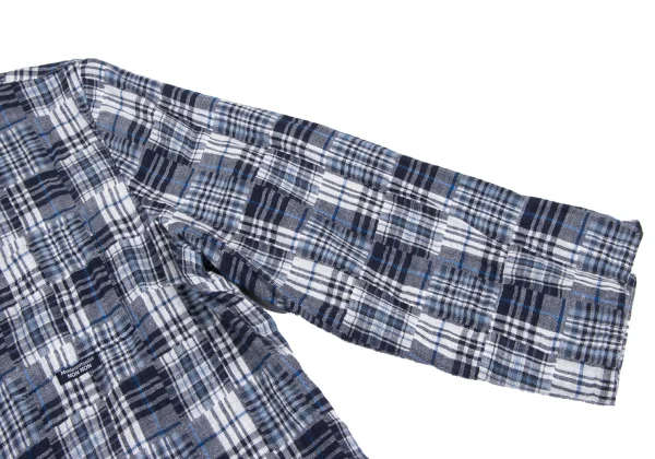 Mademoiselle NON NON Cotton Linen Patchwork Check Shirt K-173430_007