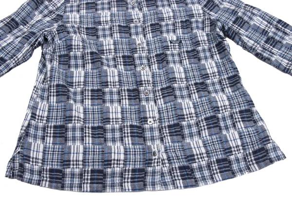 Mademoiselle NON NON Cotton Linen Patchwork Check Shirt K-173430_009