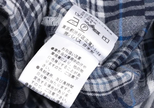 Mademoiselle NON NON Cotton Linen Patchwork Check Shirt K-173430_017
