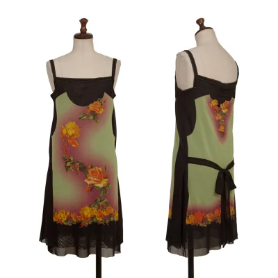 Jean Paul GAULTIER FEMME Floral Print Mesh Sleeveless Dress