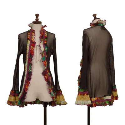 Jean Paul GAULTIER FEMME Mesh Frill Switching Cardigan