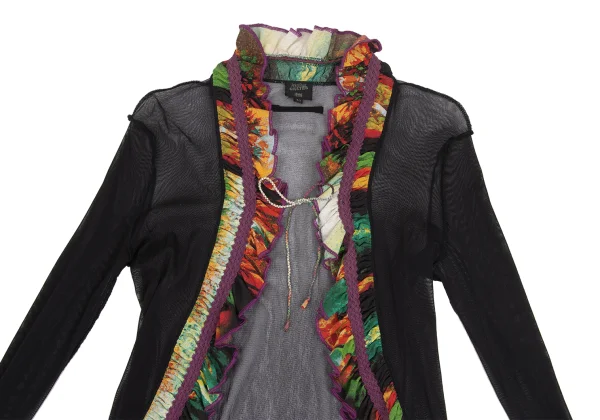 Jean Paul GAULTIER FEMME Mesh Frill Switching Cardigan K-173440_003