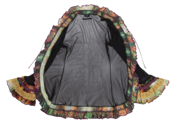 Jean Paul GAULTIER FEMME Mesh Frill Switching Cardigan K-173440_009