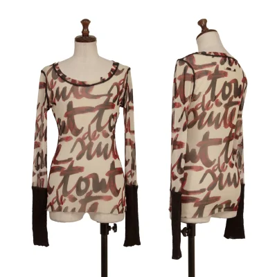 Jean Paul GAULTIER FEMME Lettering Print Mesh T Shirt
