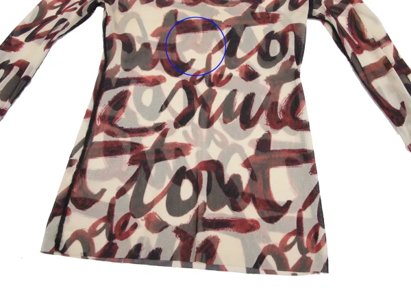 Jean Paul GAULTIER FEMME Lettering Print Mesh T Shirt K-173441_009
