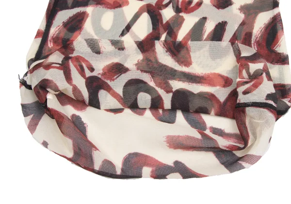 Jean Paul GAULTIER FEMME Lettering Print Mesh T Shirt K-173441_012