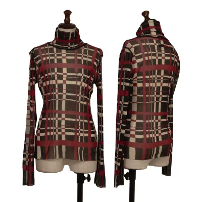 Jean Paul GAULTIER FEMME Hand-drawn Check Print Mesh T Shirt