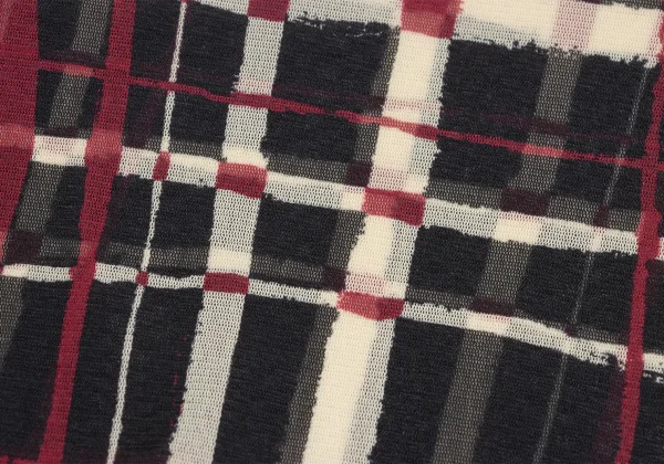 Jean Paul GAULTIER FEMME Hand-drawn Check Print Mesh T Shirt K-173442_013