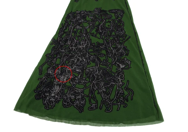 Jean Paul GAULTIER MAILLE FEMME Human Print Mesh Long Skirt K-173446_005
