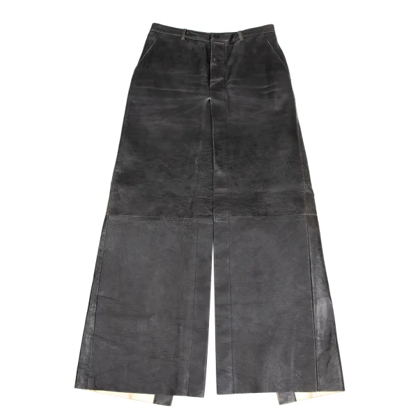 Jean Paul GAULTIER FEMME Crackle Processing Lamb Leather Skirt K-173449_002