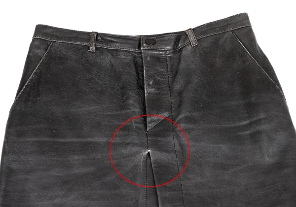 Jean Paul GAULTIER FEMME Crackle Processing Lamb Leather Skirt K-173449_003
