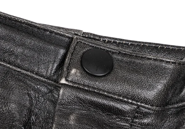 Jean Paul GAULTIER FEMME Crackle Processing Lamb Leather Skirt K-173449_005