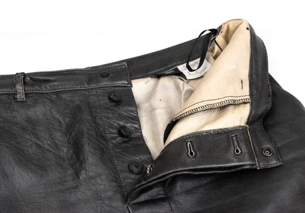 Jean Paul GAULTIER FEMME Crackle Processing Lamb Leather Skirt K-173449_006