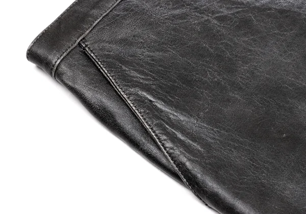 Jean Paul GAULTIER FEMME Crackle Processing Lamb Leather Skirt K-173449_008