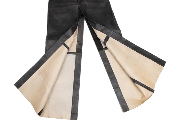 Jean Paul GAULTIER FEMME Crackle Processing Lamb Leather Skirt K-173449_011